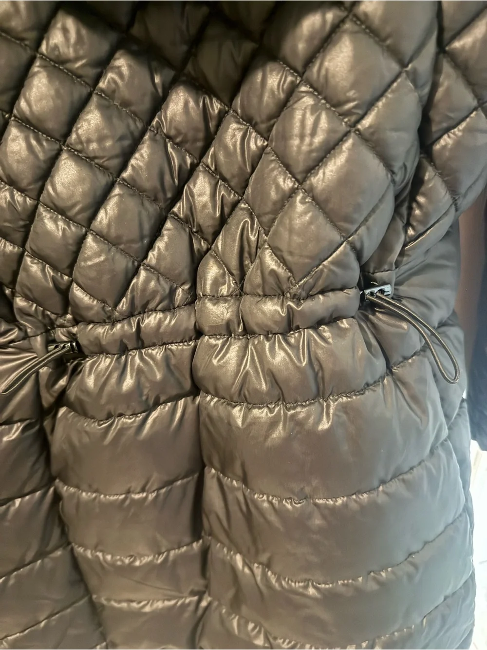 Ladies Quilted Black Jacket with Faux Fur Lining- Medium